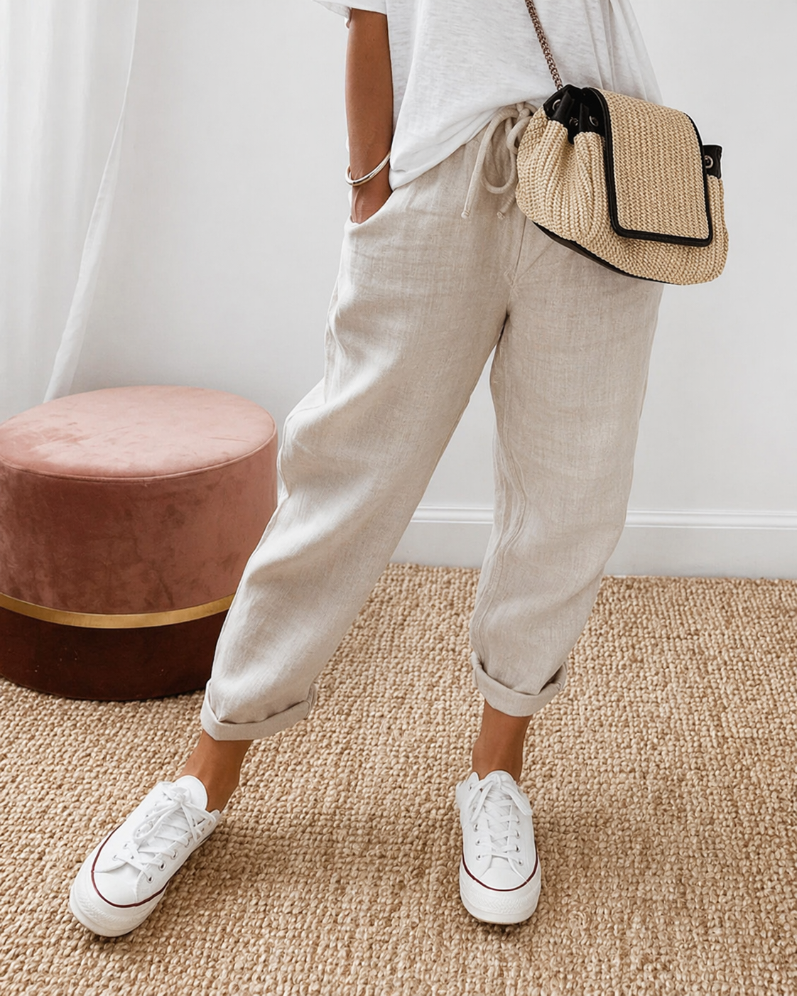Wren | Women's Wide-Leg Relaxed Fit Pants with Elastic Waist