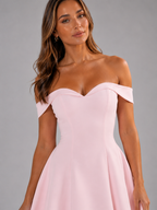 Sadie | Women's Off-Shoulder Sculpted Mini Cocktail Dress