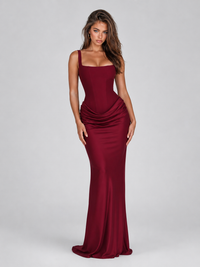Susanne | Women's Square Neck Bodycon Corset Maxi Dress