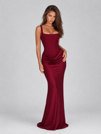 Susanne | Women's Square Neck Bodycon Corset Maxi Dress