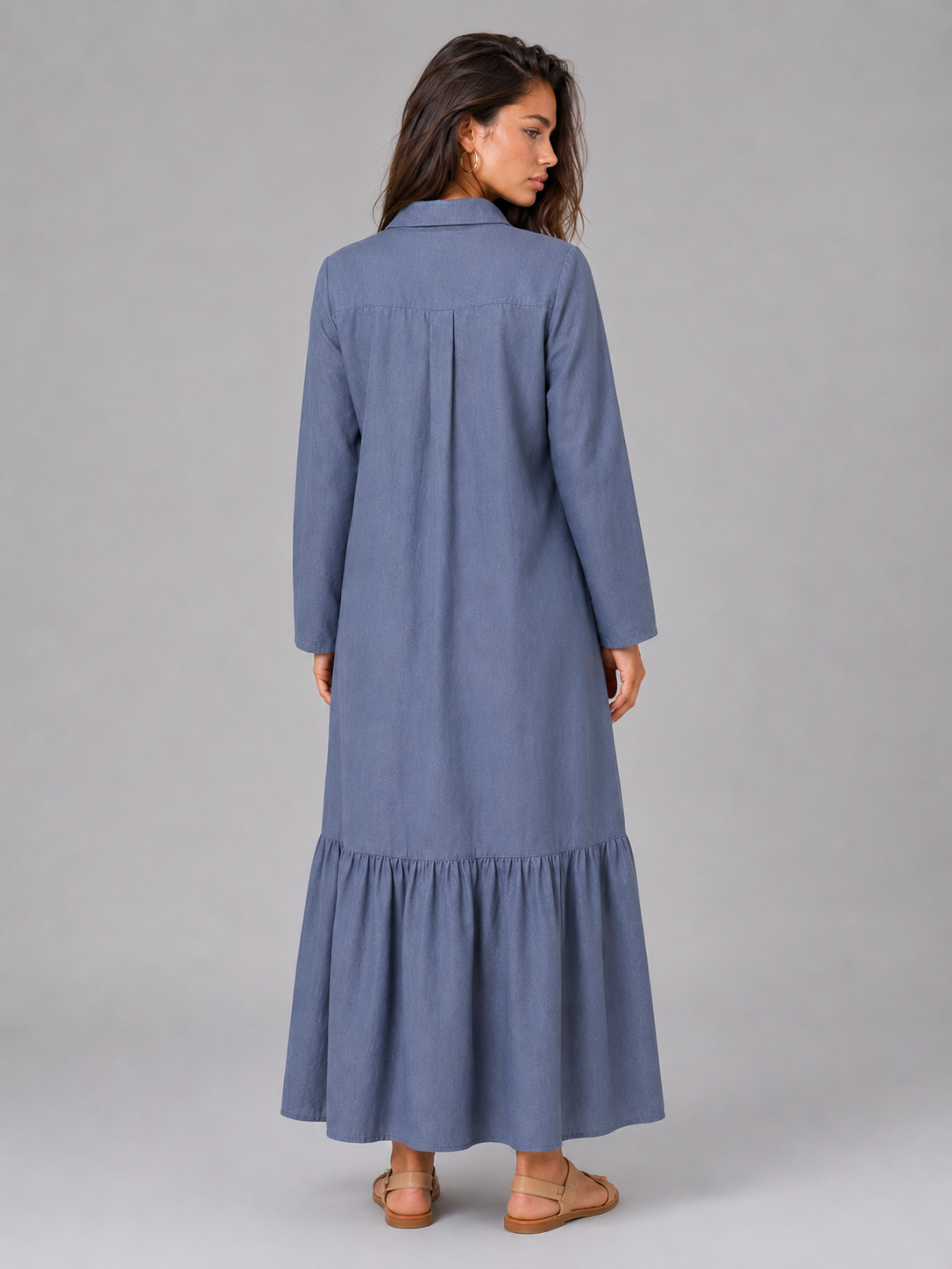 Fanny | Women's Tiered Maxi Dress with Button-Front