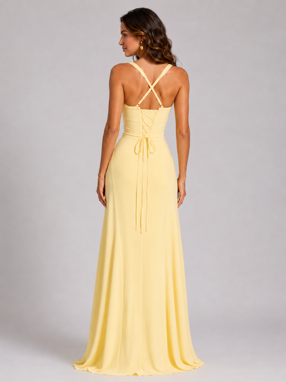 Ietje | Women's Sweetheart Lace-Up Maxi Dress
