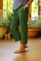 Freya | Women's Straight-Leg High-Waist Trousers with Side Pockets