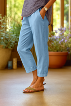Freya | Women's Straight-Leg High-Waist Trousers with Side Pockets