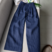 Sienna Blaine | Women's Wide-Leg High-Waist Trousers with Drawstring Waist