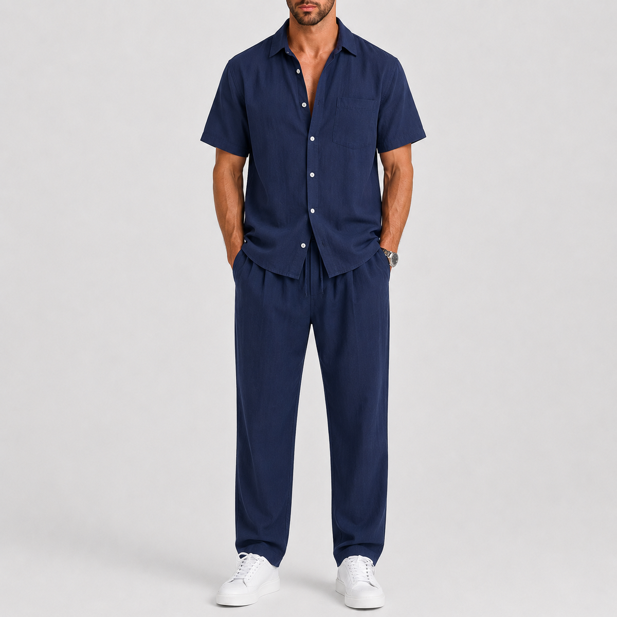 Tobias | Men's Relaxed Short-Sleeve Shirt and Wide-Leg Pants Set
