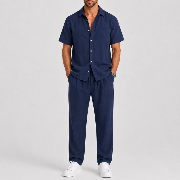 Tobias | Men's Relaxed Short-Sleeve Shirt and Wide-Leg Pants Set