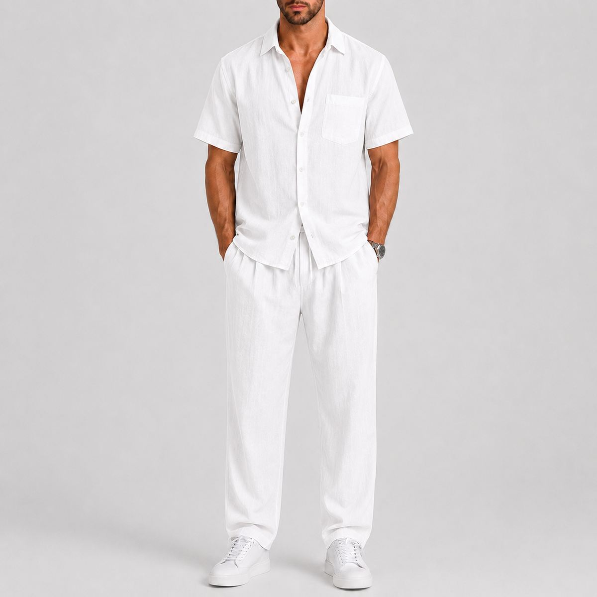 Tobias | Men's Relaxed Short-Sleeve Shirt and Wide-Leg Pants Set