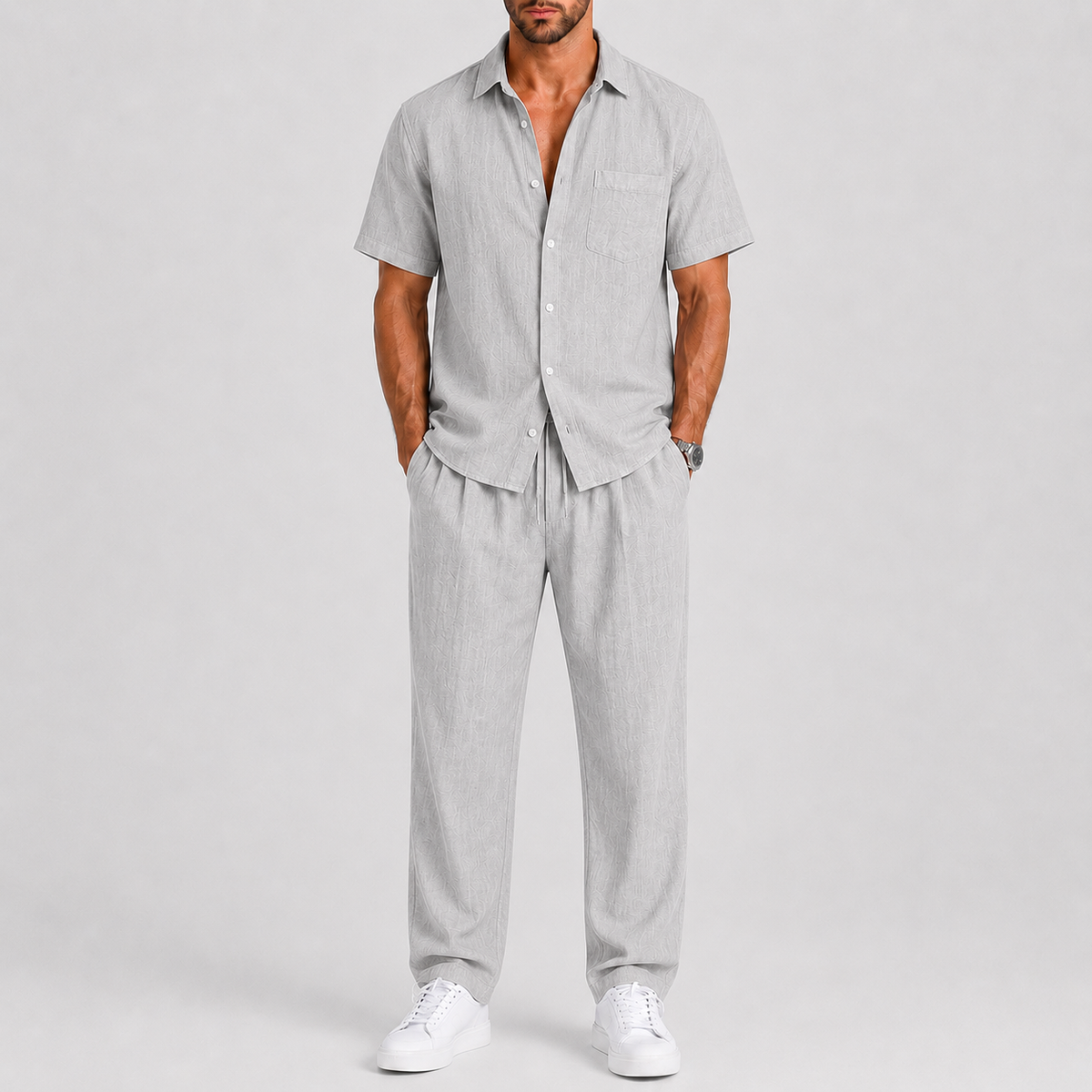 Tobias | Men's Relaxed Short-Sleeve Shirt and Wide-Leg Pants Set