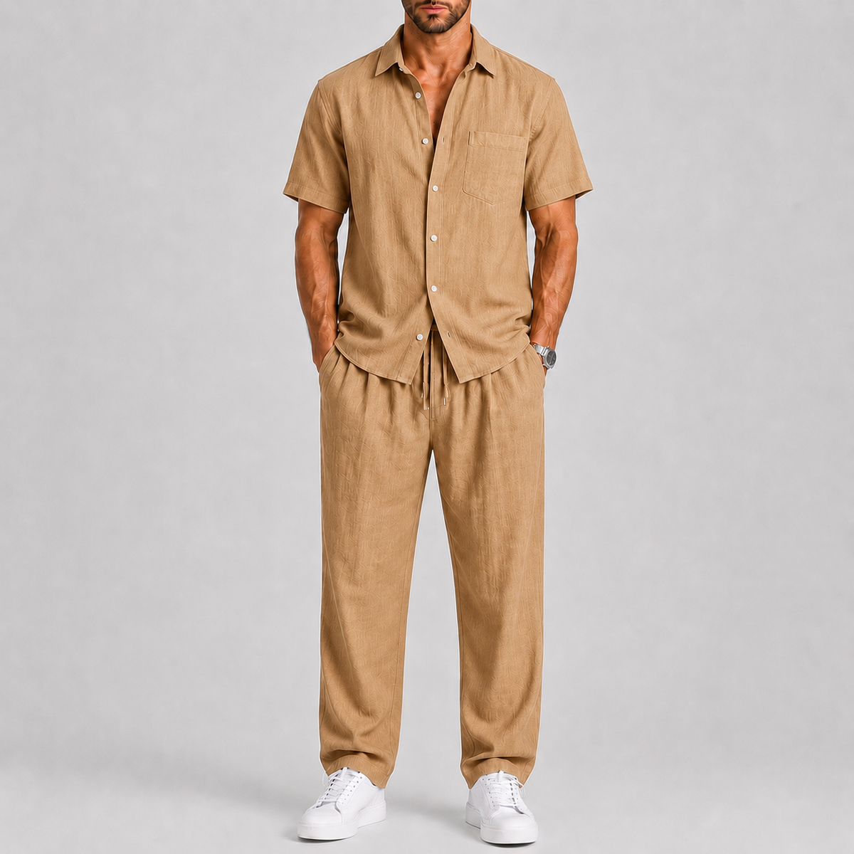 Tobias | Men's Relaxed Short-Sleeve Shirt and Wide-Leg Pants Set