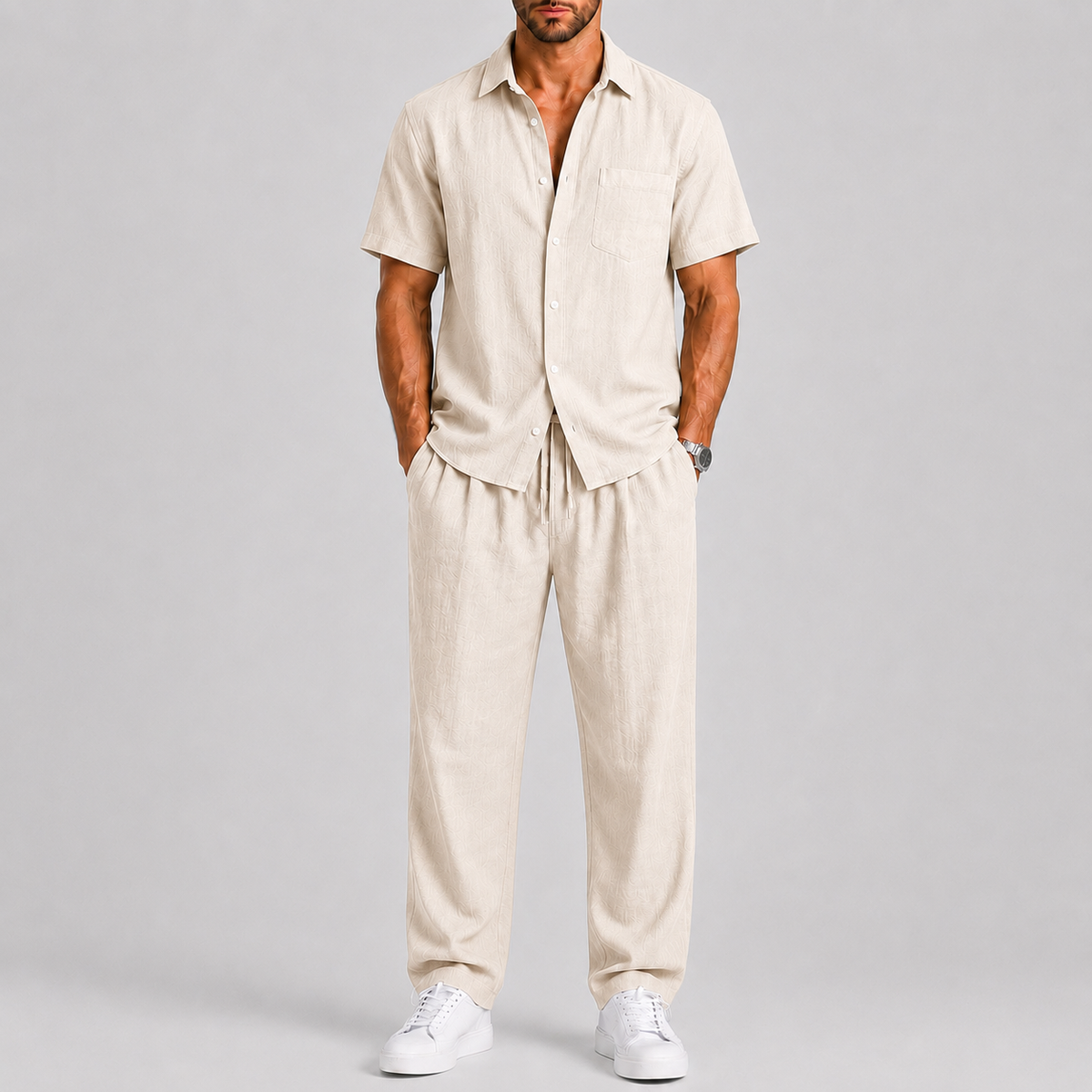 Tobias | Men's Relaxed Short-Sleeve Shirt and Wide-Leg Pants Set