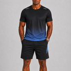 Tate | Men's Ombré Print T-Shirt and Shorts Sport Set