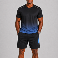 Tate | Men's Ombré Print T-Shirt and Shorts Sport Set