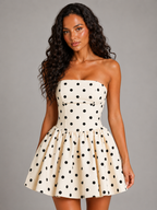 Camilla | Women's Strapless Corset Polka Dot Mini Dress