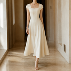 Nynke | Women's Square-Neck A-Line Midi Dress