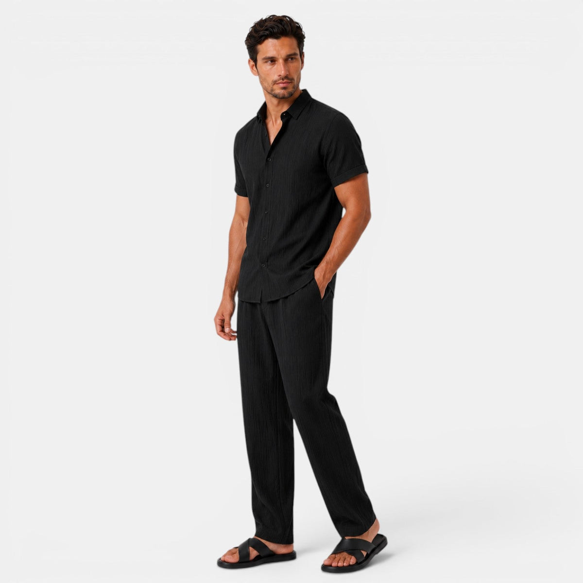 Maik | Men Summer Set Printed Shirt and Shorts