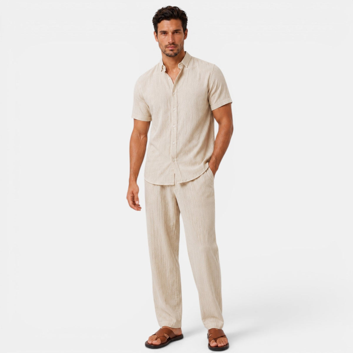 Maik | Men Summer Set Printed Shirt and Shorts