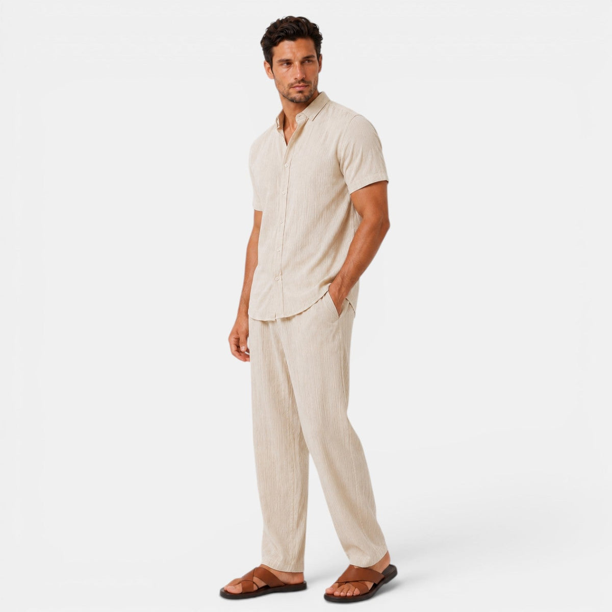 Maik | Men Summer Set Printed Shirt and Shorts