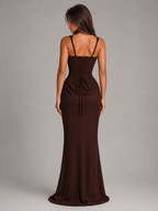 Susanne | Women's Square Neck Bodycon Corset Maxi Dress