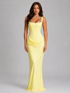 Susanne | Women's Square Neck Bodycon Corset Maxi Dress