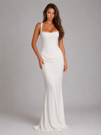 Susanne | Women's Square Neck Bodycon Corset Maxi Dress