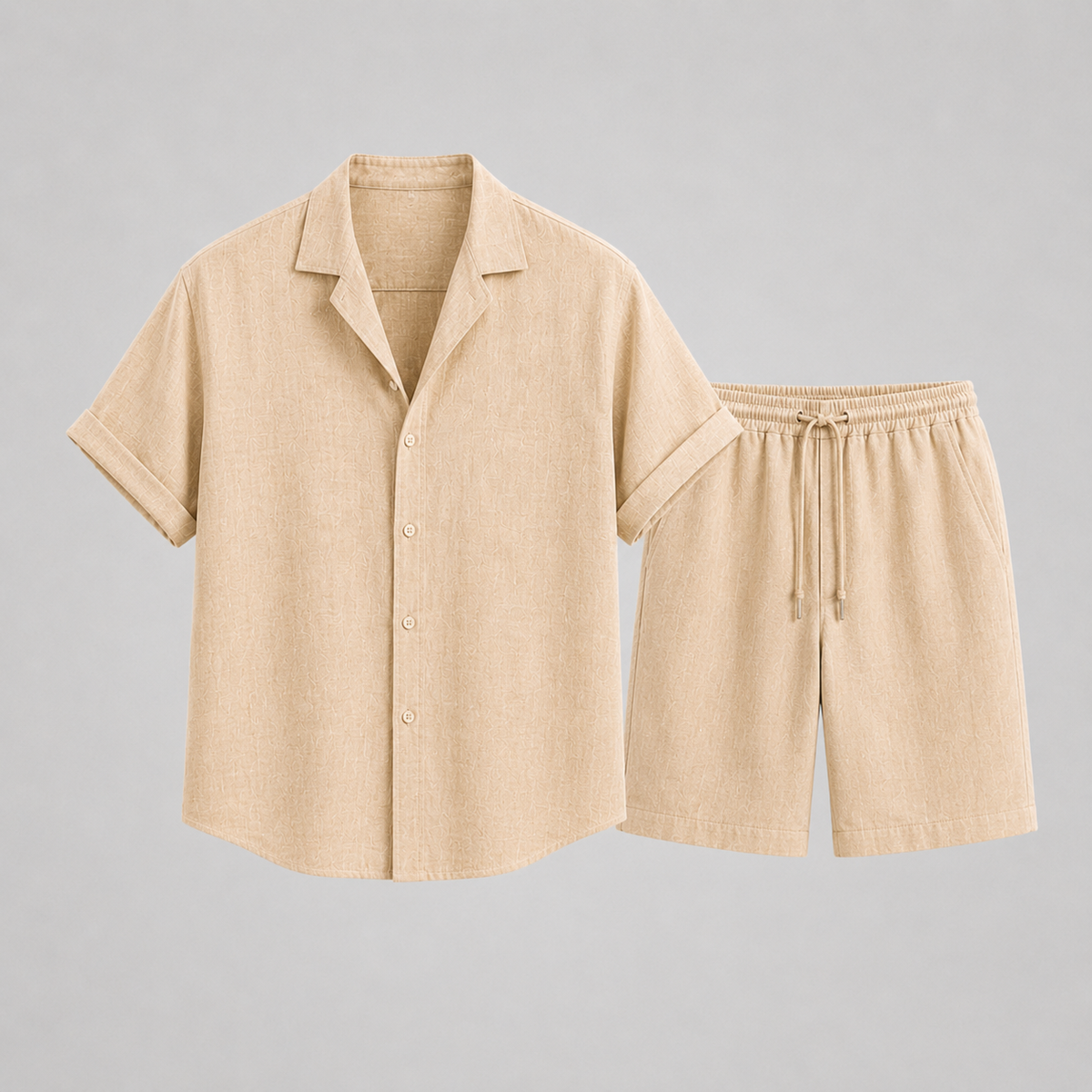 Lucas | Men's Camp Collar Shirt and Short Two-Piece Set