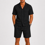 Lucas | Men's Camp Collar Shirt and Short Two-Piece Set