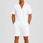 Lucas | Men's Camp Collar Shirt and Short Two-Piece Set