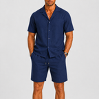 Lucas | Men's Camp Collar Shirt and Short Two-Piece Set