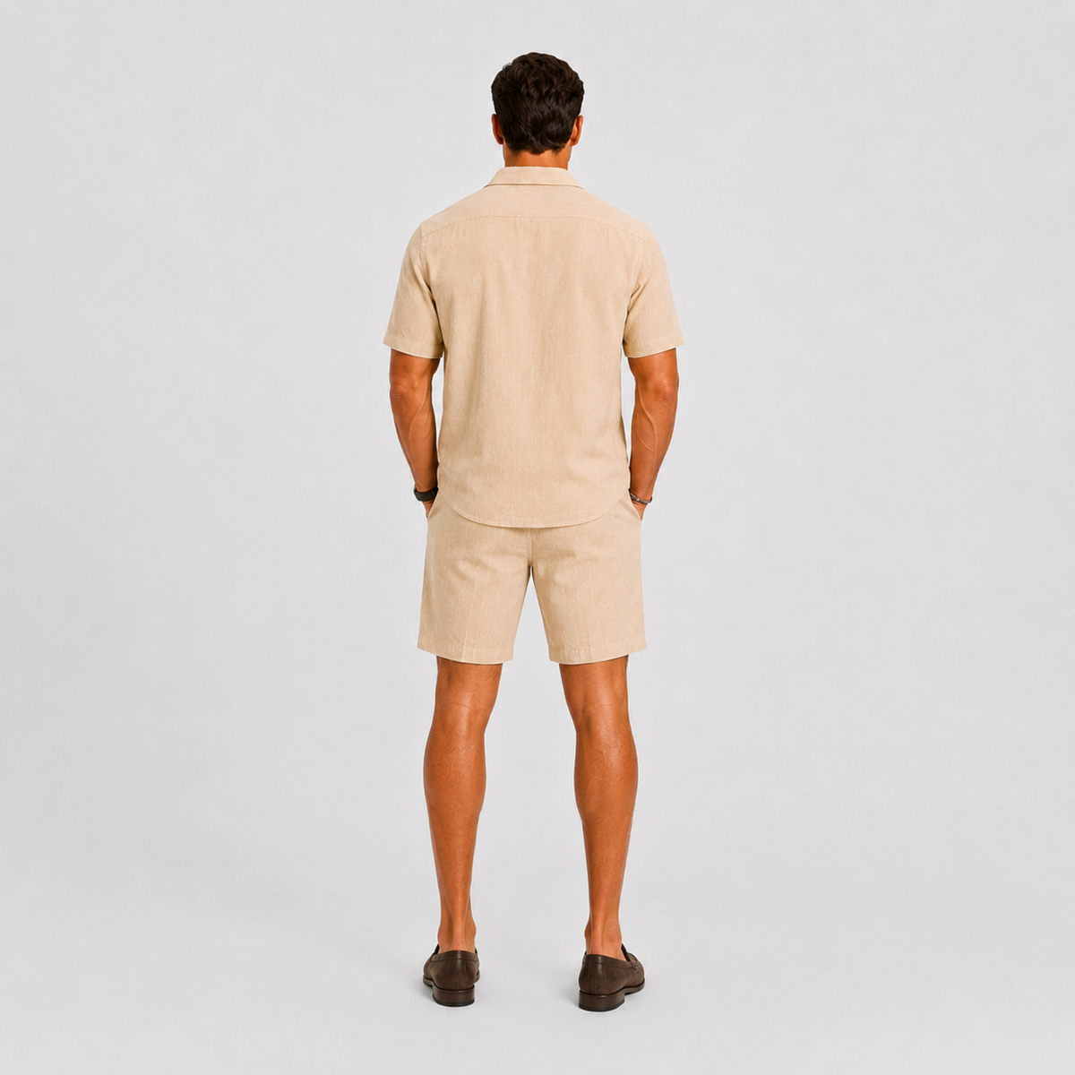 Lucas | Men's Camp Collar Shirt and Short Two-Piece Set