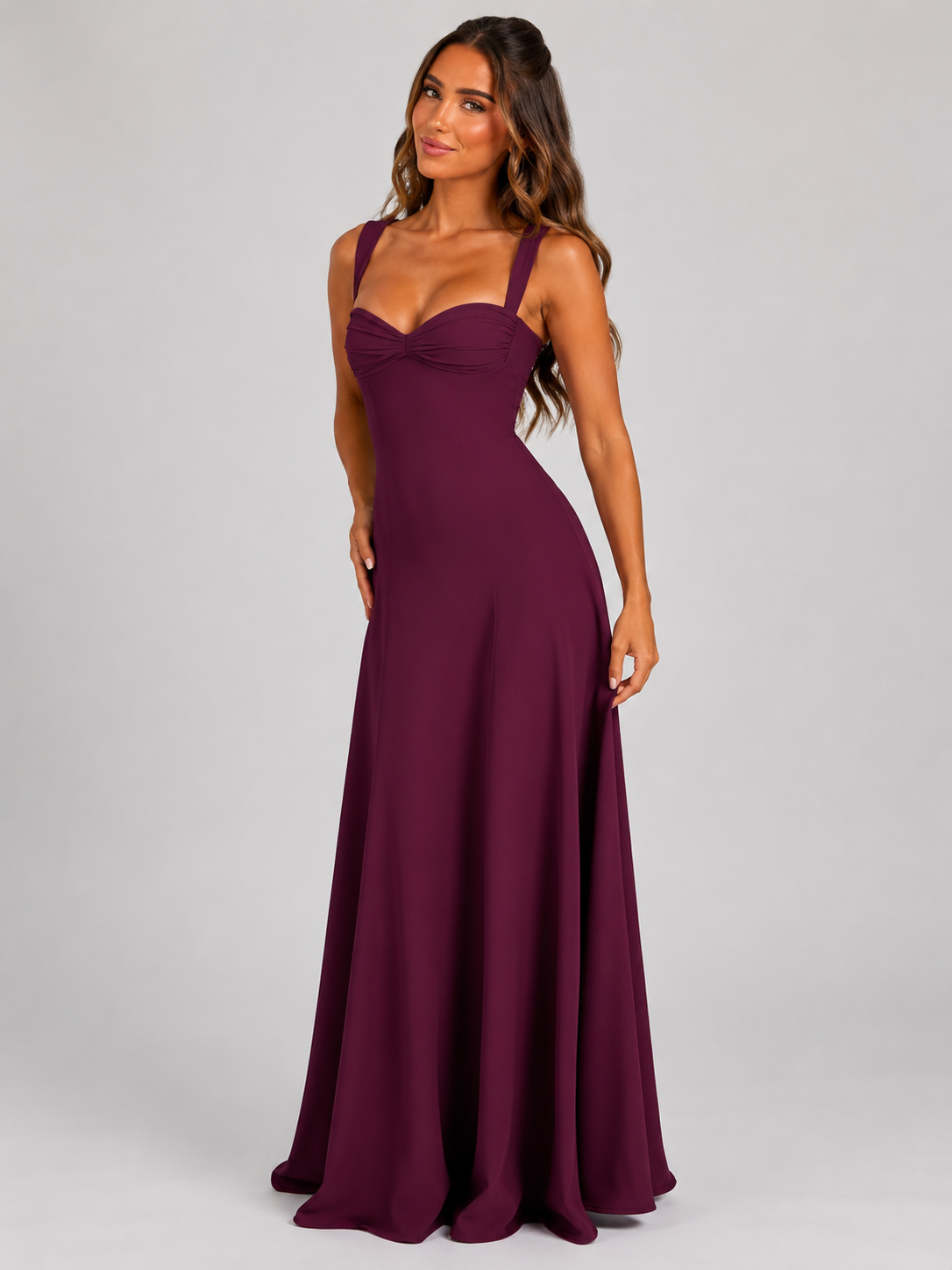 Ietje | Women's Sweetheart Lace-Up Maxi Dress