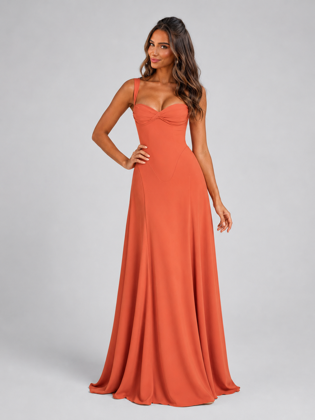 Ietje | Women's Sweetheart Lace-Up Maxi Dress