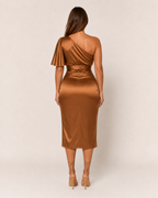 Thirza | Women's One-Shoulder Draped Cocktail Dress with Split