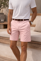 Konrad | Men's Tailored Twill Shorts with Belted Waist