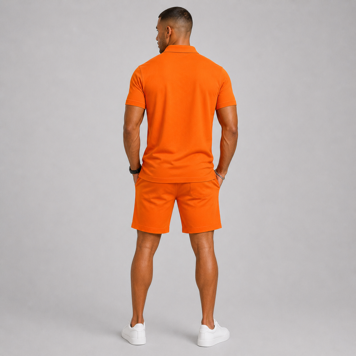Thijs | Men's Polo and Shorts Set with Drawstring Waist