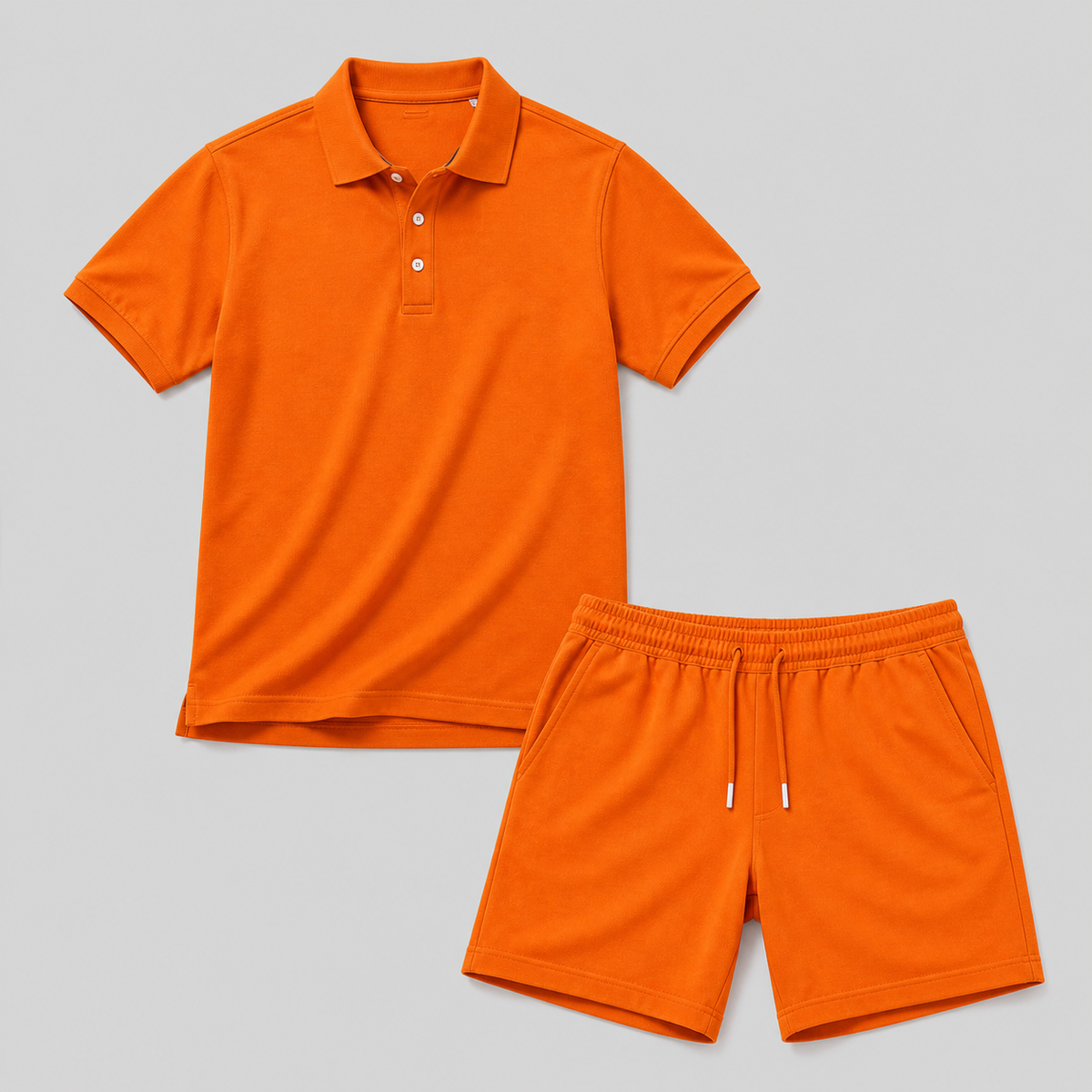 Thijs | Men's Polo and Shorts Set with Drawstring Waist