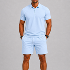 Thijs | Men's Polo and Shorts Set with Drawstring Waist