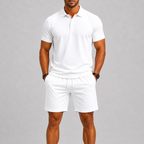 Thijs | Men's Polo and Shorts Set with Drawstring Waist