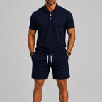 Thijs | Men's Polo and Shorts Set with Drawstring Waist