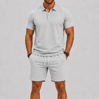 Thijs | Men's Polo and Shorts Set with Drawstring Waist
