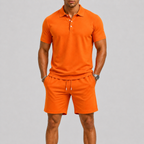 Thijs | Men's Polo and Shorts Set with Drawstring Waist