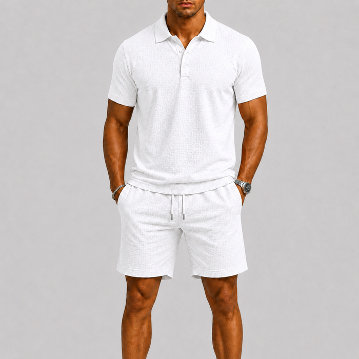 Theo | Men's Jacquard Short-Sleeve Shirt and Short Set