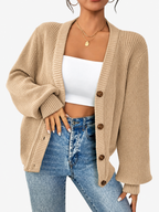 Zoé | Women's Button-Front V-Neck Knit Cardigan