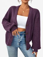 Zoé | Women's Button-Front V-Neck Knit Cardigan