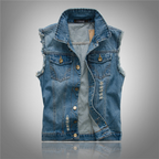 Beau | Men's Sleeveless Denim Vest with Button Front