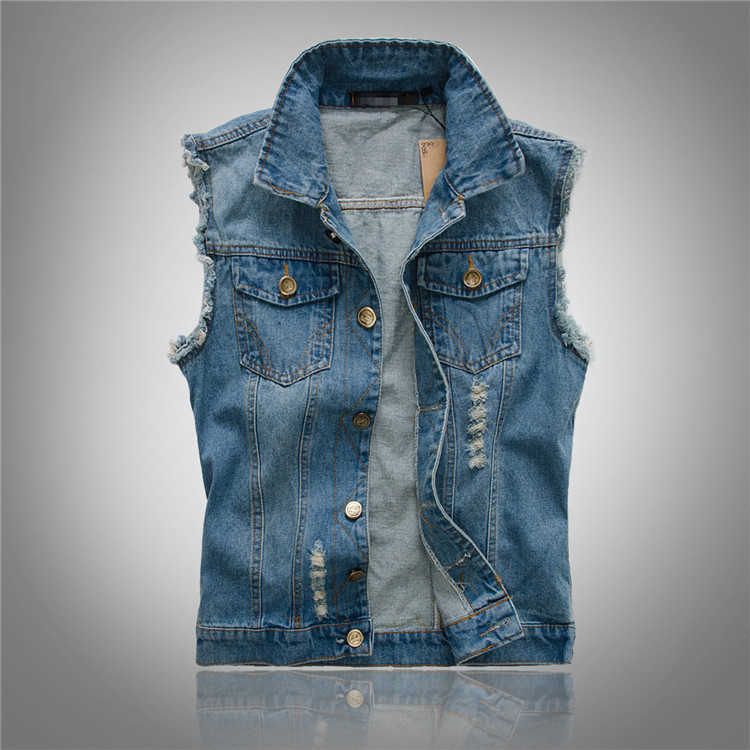 Beau | Men's Sleeveless Denim Vest with Button Front