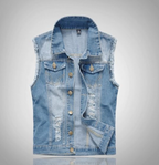 Beau | Men's Sleeveless Denim Vest with Button Front