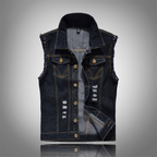 Beau | Men's Sleeveless Denim Vest with Button Front