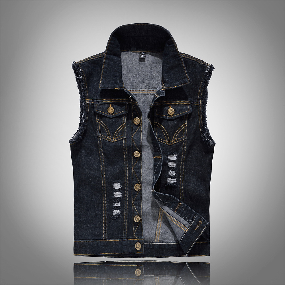 Beau | Men's Sleeveless Denim Vest with Button Front