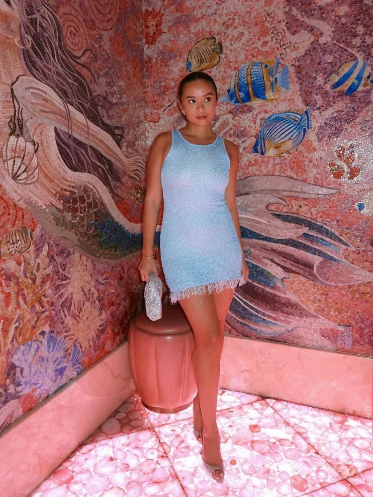 Charline | Women's Sequin Bodycon Mini Dress with Round Neck